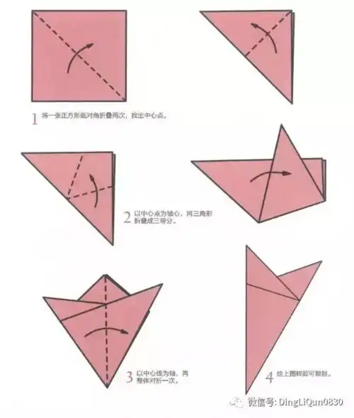 三角以花剪纸步骤图 手工剪纸图片大全简单-普车都