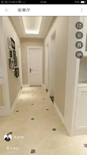 偏黄色调金刚石地砖 白门 配什么颜色踢脚线?