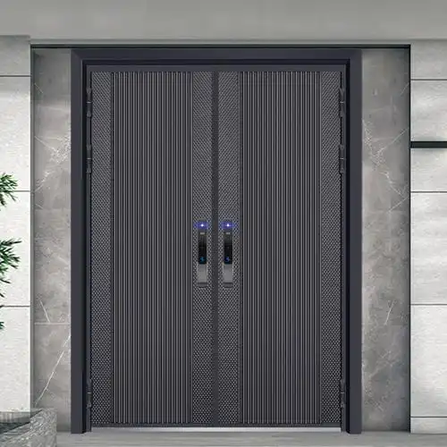 现代简约双开防爆铝钢门 家用自建房入户门 别墅大门客厅防盗门