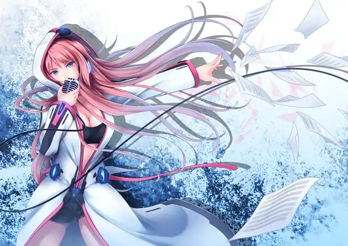 初音的麦克风高清动漫图片