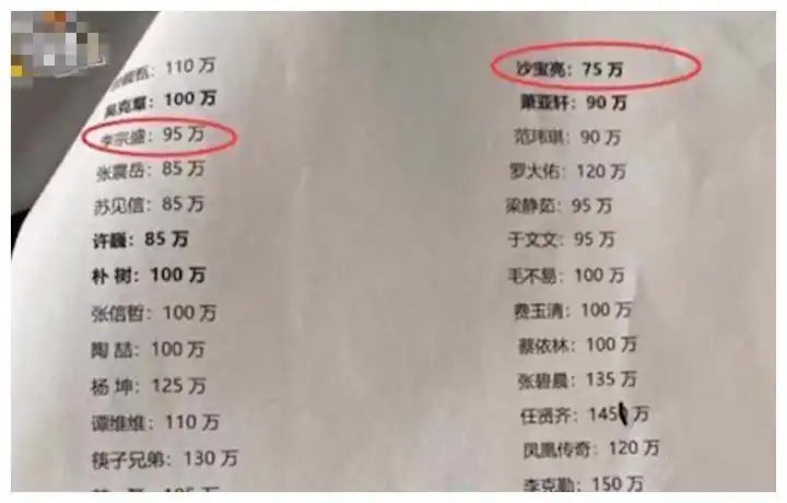 网曝数十位歌手出场费邓紫棋华晨宇等赫然在列最高是张靓颖