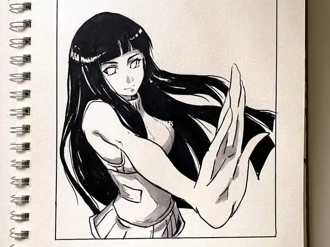 手绘火影忍者日向雏田手绘日常