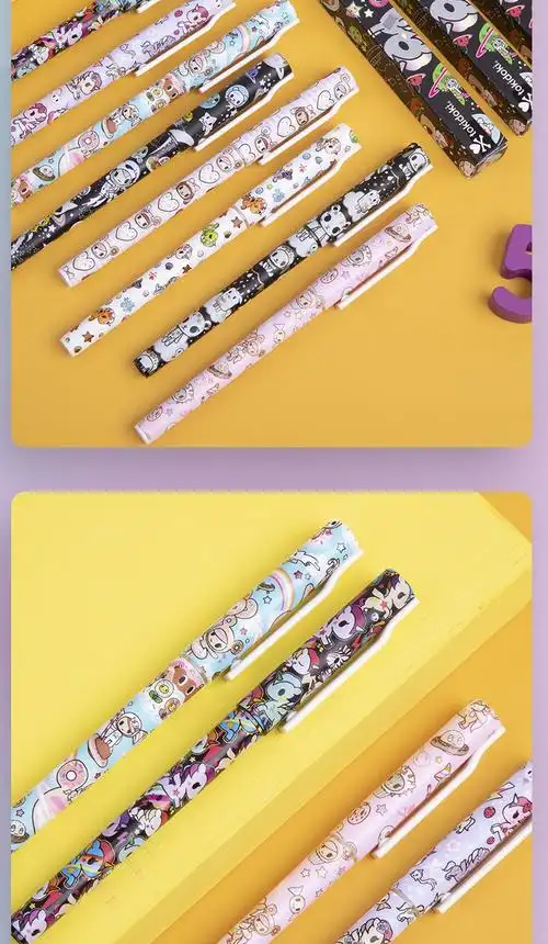 限定tokidoki独角兽联名盲盒中性笔05学生考试针管水笔杆黑色签字笔超