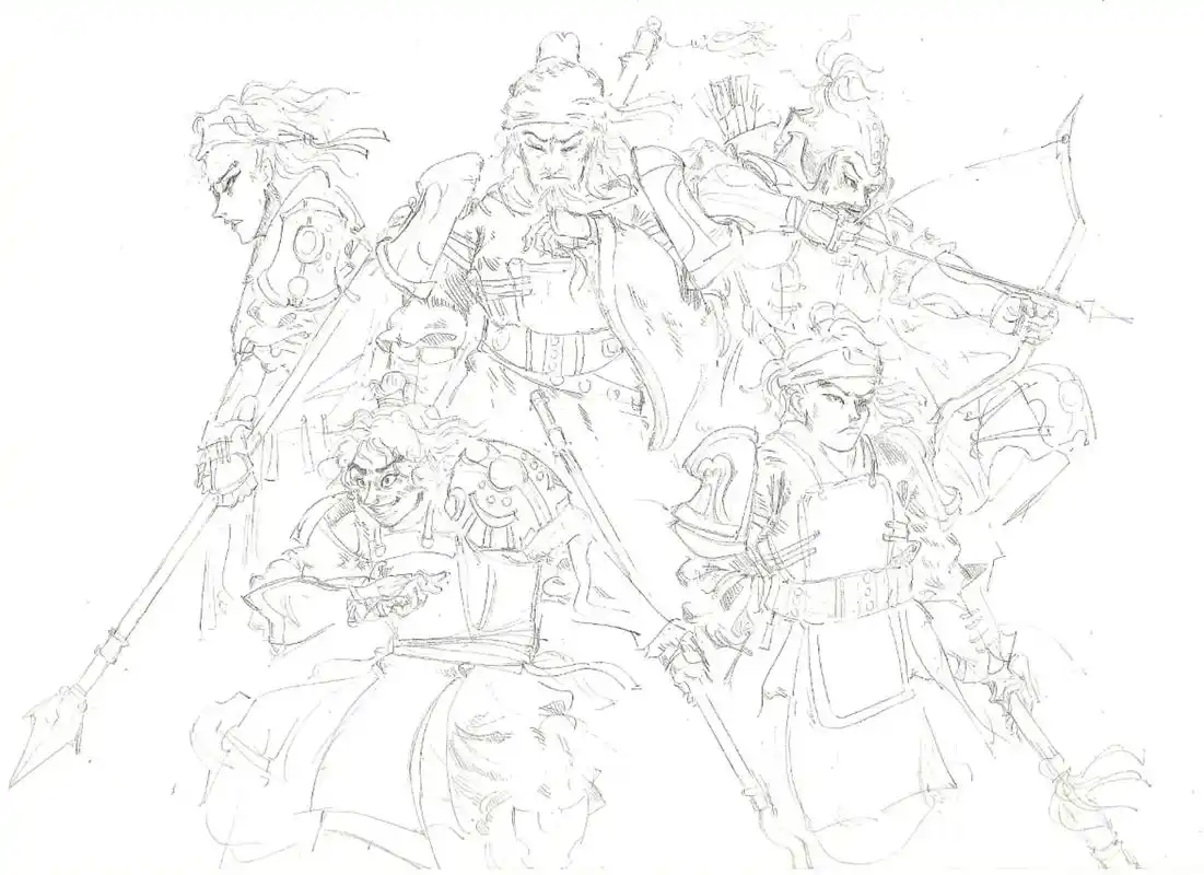 手绘 #画画 #五虎上将 #绘画 - 抖音