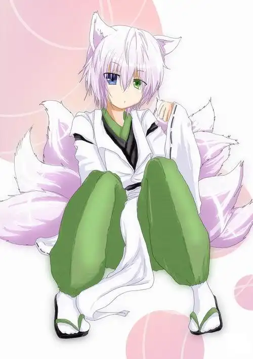 古风手绘男九尾狐