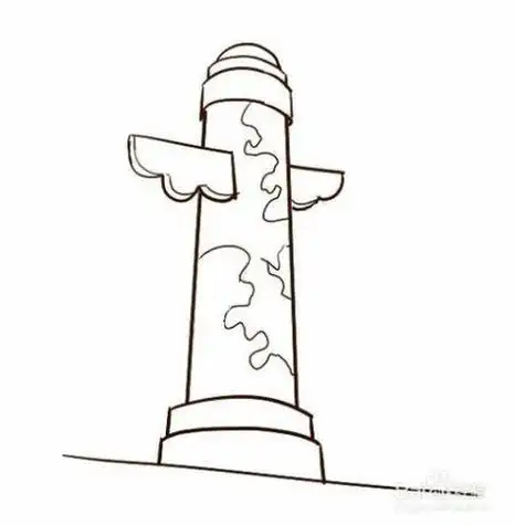 党的柱子手简笔画