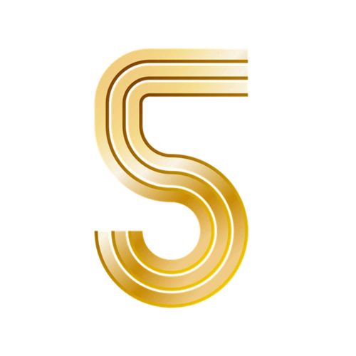 金色大气倒计时数字5