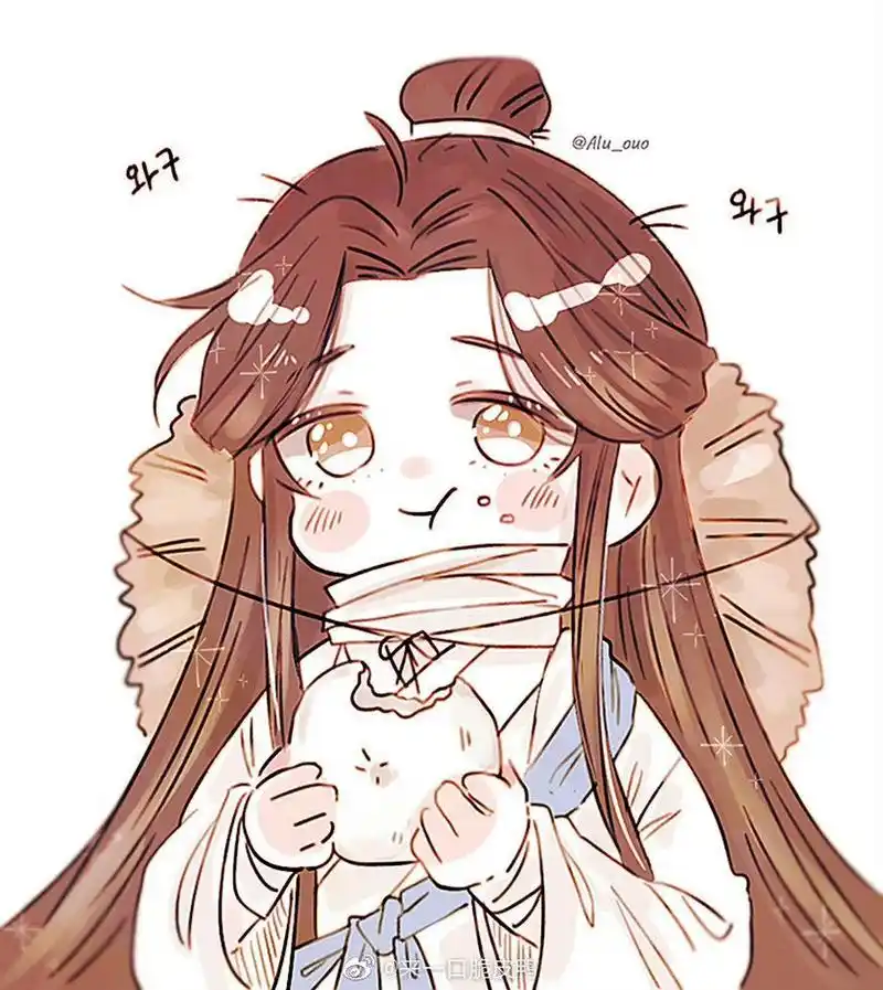 天官赐福##谢怜# 啃着包子的怜怜好可爱,萌化了!