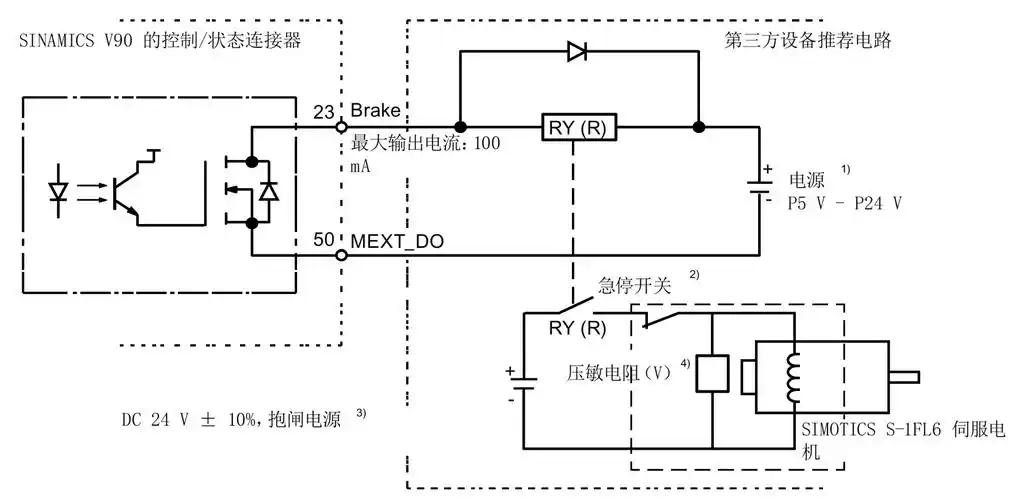 电机抱闸接线