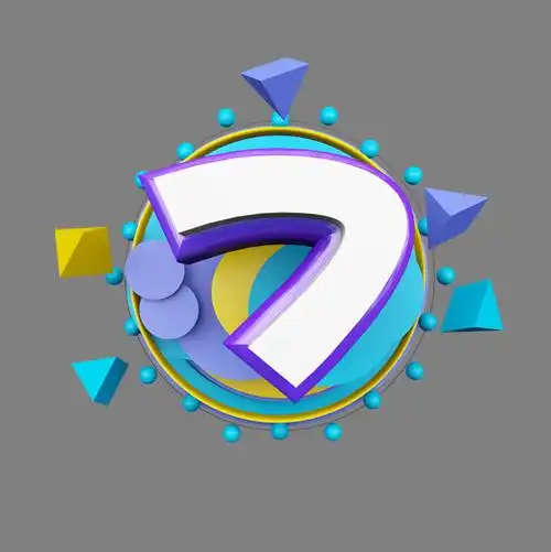 几何卡通立体炫酷倒计时数字7字体下载_艺术字图片素材下载-字魂网