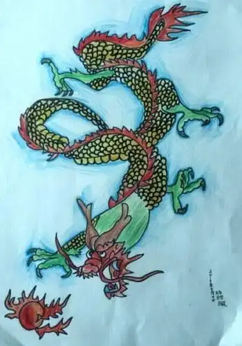 《彩铅—中国龙》/儿童书画作品《彩铅—中国龙》欣赏_中国少儿美术