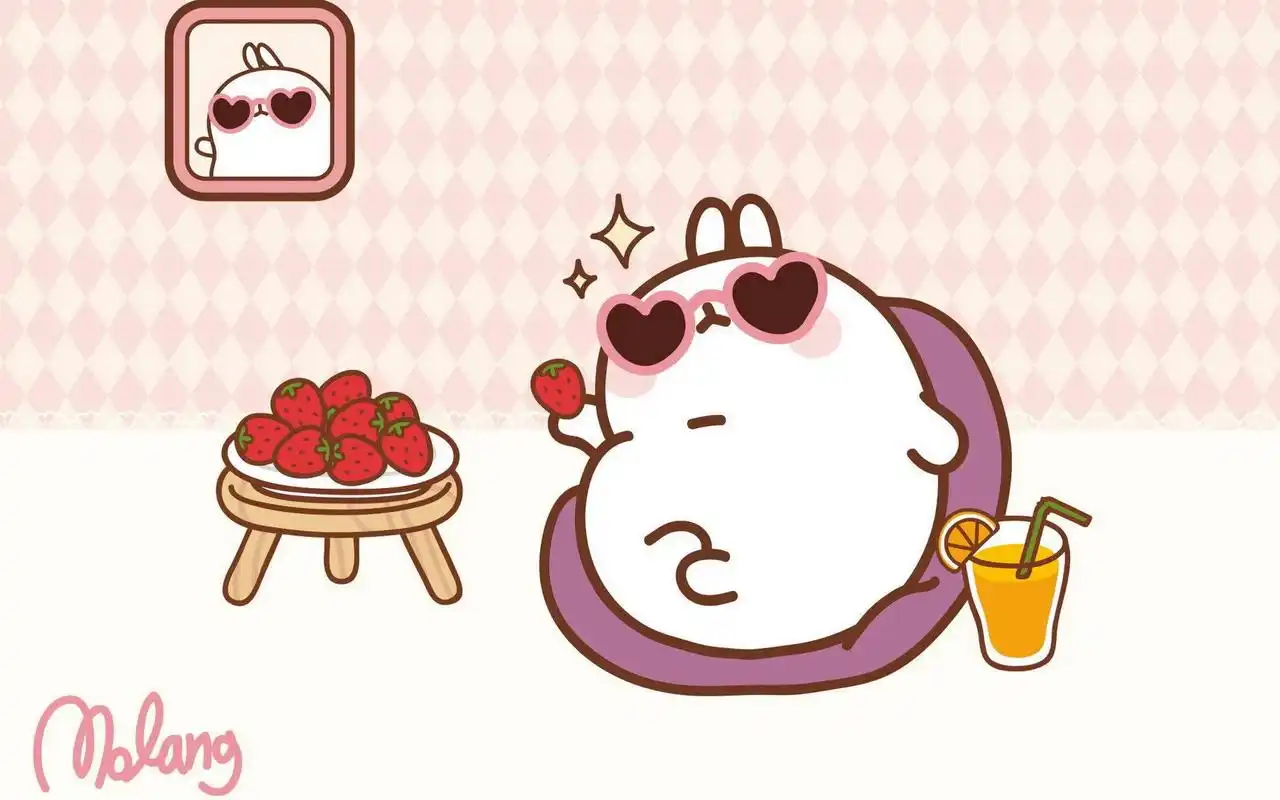 韩国可爱molang兔电脑壁纸高清大图预览1920x1200_卡通动漫下载_美桌