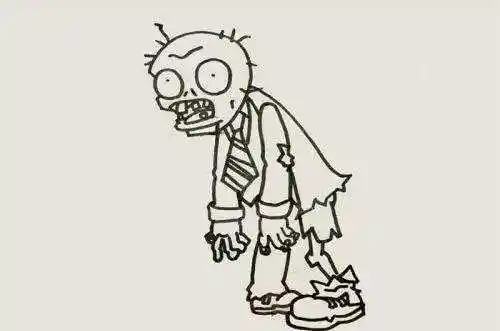 彩色简单僵尸简笔画画法带步骤 植物大战僵尸僵尸简笔画图片大全