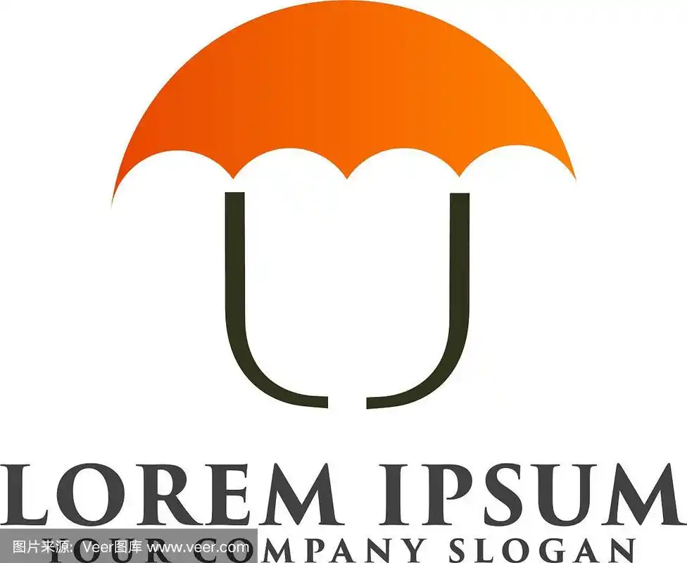 雨伞标志设计概念模板