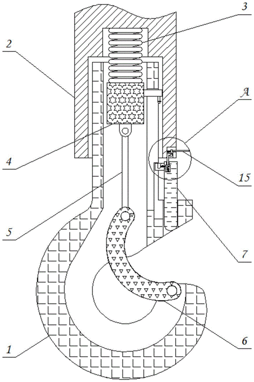 本发明涉及起重机技术领域,具体为一种起重机用自动脱钩装置.