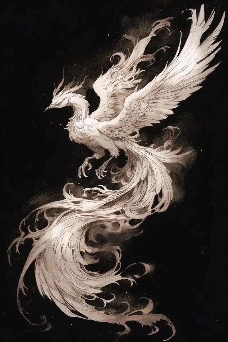 国风水墨画.凤龙鹤鲤竹牡丹#东方美学 #古风 #国风插画 - 抖音
