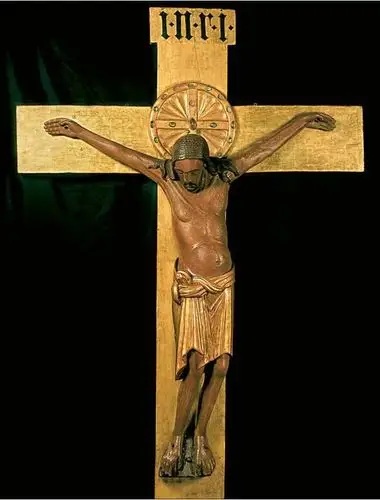 《杰罗十字架》.约970年.彩绘贴金橡木,高1.88米.