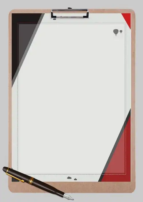 极简商务信纸便签背景word模板