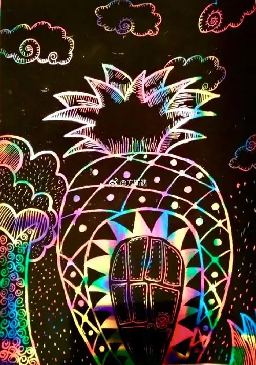 刮画##儿童画线描课资料