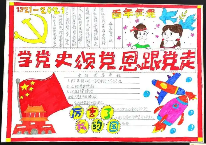 9张学党史手抄报简单又漂亮