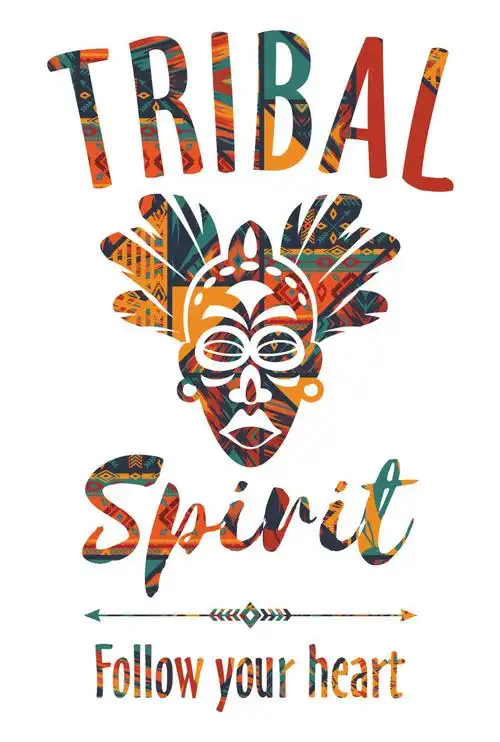 创意矢量现代彩色图腾印花设计