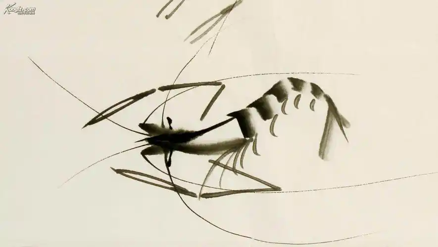 王成国画虾 构图高雅 画工精湛 栩栩如生 人见人爱《琳珑小巧志尤尊.