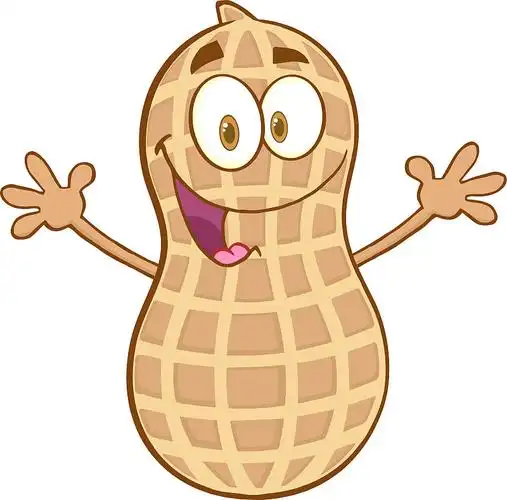 花生卡通人物举起一根手指