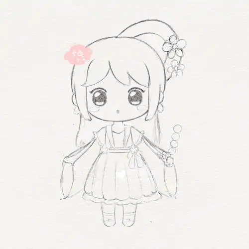 花小楼简笔画线稿分解图