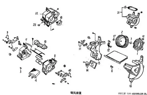 发一个夏利暖风机的构造图