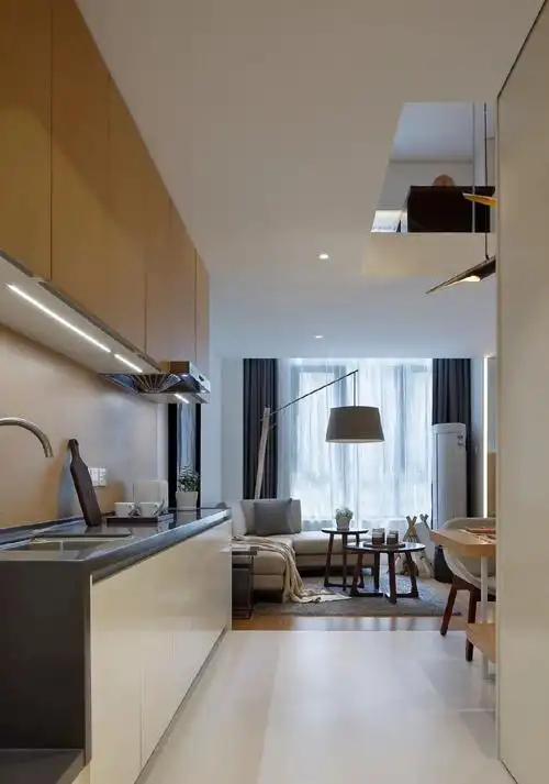 35平现代简约复式装修效果案例-35平loft复式精致两房装修实景图赏析