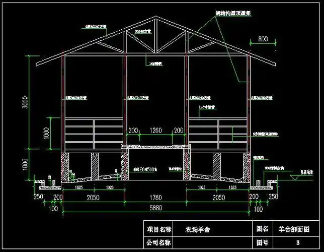 某农场羊舍设计图