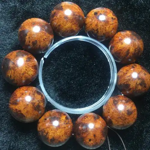 精品 黄花梨手串 瘤疤花 黄金底色 老挝藤香木 花梨藤 一.