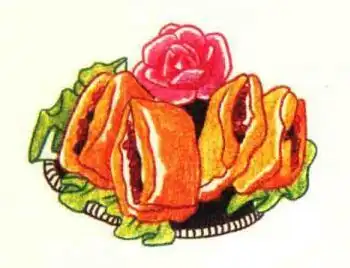 肉夹馍色铅笔简笔画