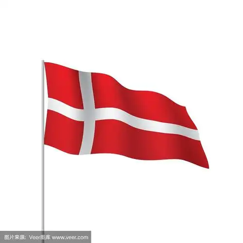 丹麦国旗,矢量图