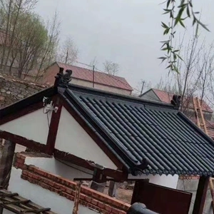 130cm仿古树脂大瓦距中式屋檐装饰塑料加厚拼接门头古建瓦片屋顶