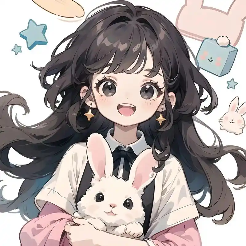 糖果女孩|抱 兔子.#优质头像 #女生头像 #动漫女头 #一 - 抖音