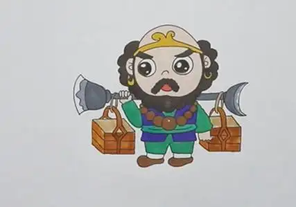 沙僧简笔画步骤图解