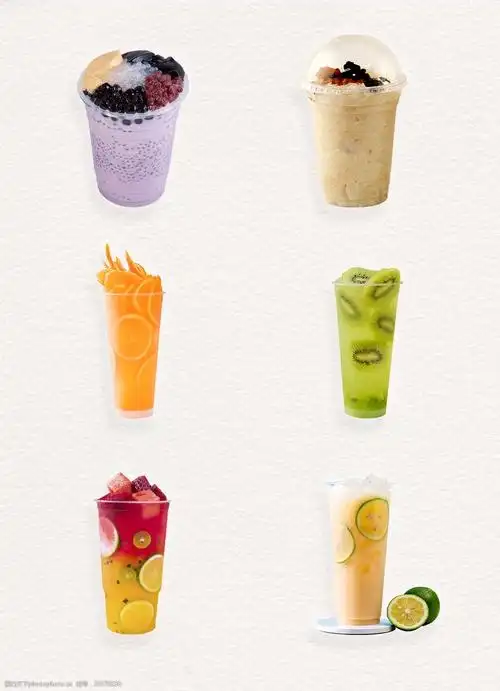 缤纷夏日奶茶水果茶系列冷饮素材