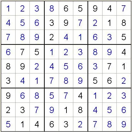 九宫格数独游戏高手快快来,在线等答案.