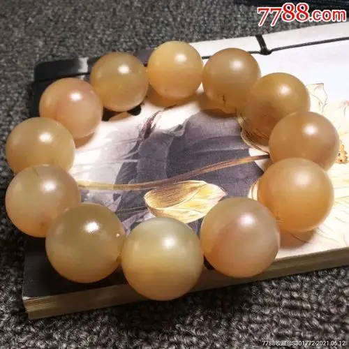 天然羊角手串佛珠手链男女西藏饰品民族风带血丝冰种黄料文玩男款