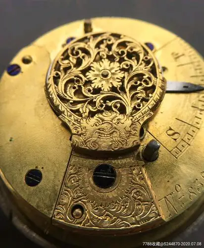 1826年英国大罗伞芝麻链怀表手卷表手动表古董表翻斗式纯银表壳