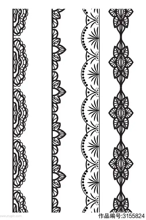 蕾丝花纹花边素材免扣元素模板下载-编号3155824-众图网