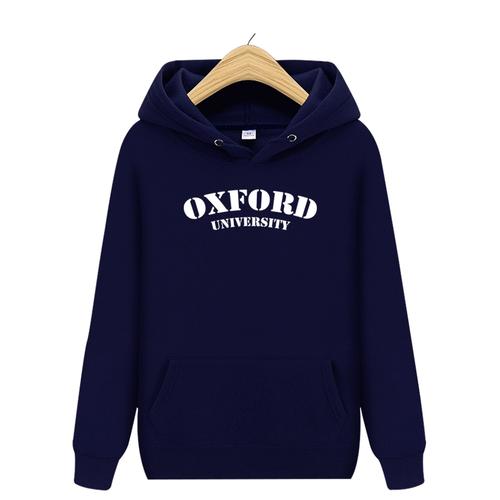 oxford英国牛津大学校服卫衣套头连帽青少年学生情侣冬季加绒外套