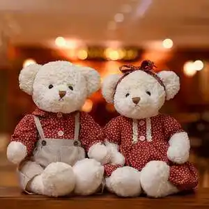 高档大号压床娃娃一对结婚泰迪熊婚房床上情侣摆件婚礼毛绒熊公仔
