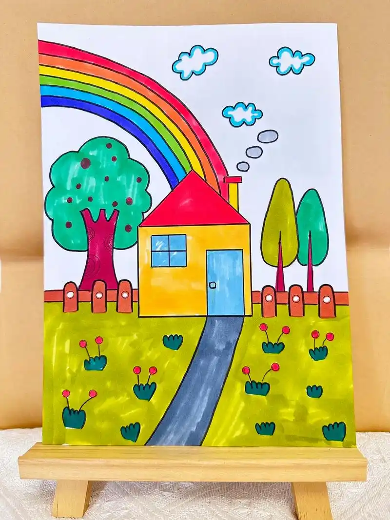 好看的房子简笔画,快让小朋友跟着一起画起来吧!