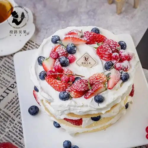 橙路贝果 新鲜水果草莓蓝莓动物奶油创意生日裸蛋糕 杭州宁波同城