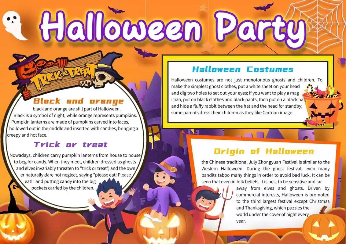 万圣节手抄报内容|绘画万圣节英语手抄报.有用!