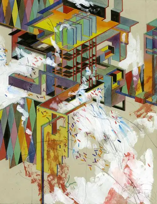 芝加哥艺术家jacobvanloon的几何线性绘画作品