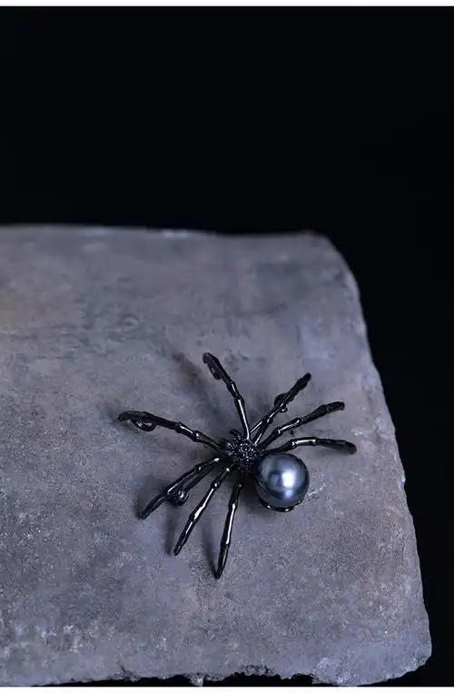 银迷s925银蜘蛛胸针