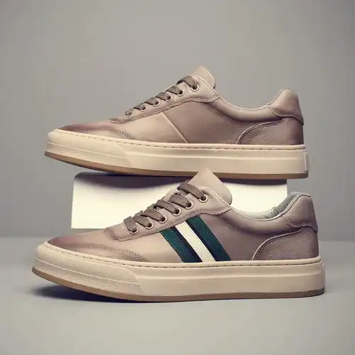 牛皮2023春季 低帮潮流百搭板鞋 百搭韩版 透气平底休闲鞋 - 流行男鞋